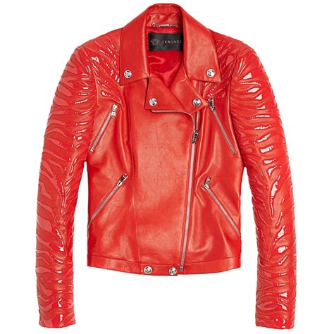 versace leather moto jacket|versace leather jackets women.